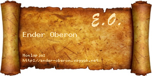 Ender Oberon névjegykártya